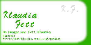 klaudia fett business card